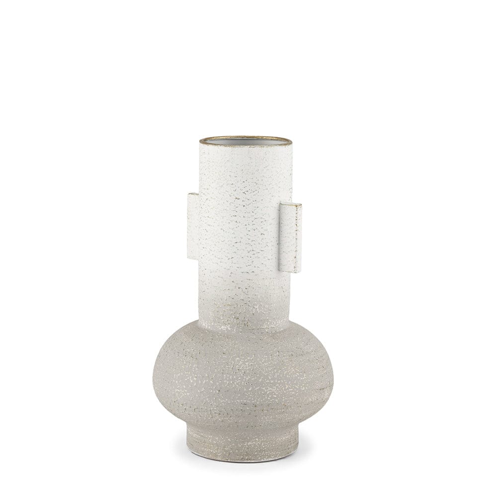 Mercana - Torres Small Textured Off White w/ Gold Metal Vase - 70955 view 1