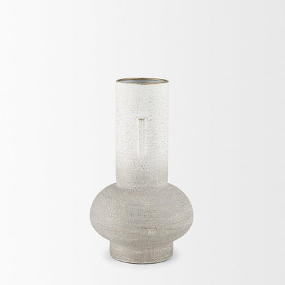 Mercana - Torres Small Textured Off White w/ Gold Metal Vase - 70955 view 3