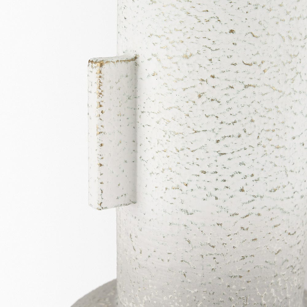 Mercana - Torres Small Textured Off White w/ Gold Metal Vase - 70955 view 6