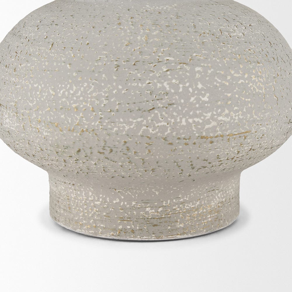 Mercana - Torres Small Textured Off White w/ Gold Metal Vase - 70955 view 7