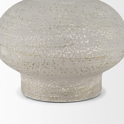 Mercana - Torres Small Textured Off White w/ Gold Metal Vase - 70955 view 7