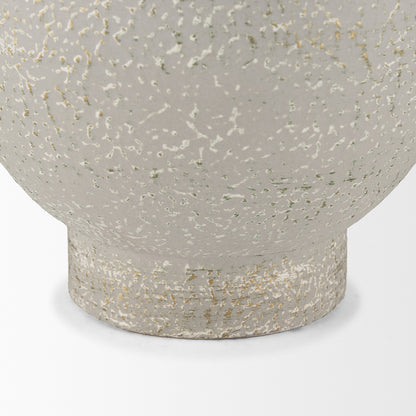 Mercana - Torres Tall Textured Off White w/ Gold Metal Vase - 70956 view 7