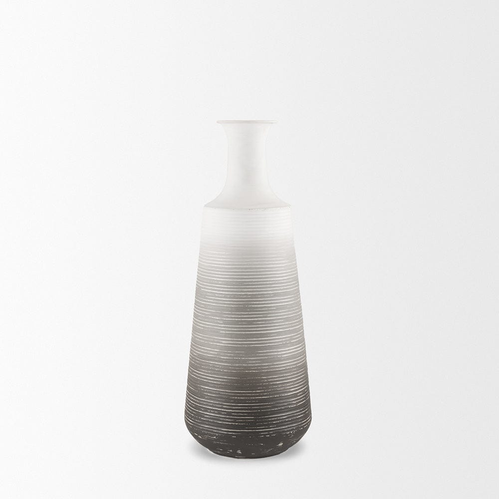 Mercana - Toru Medium White w/ Grey Ombre Metal Vase - 70957 view 2