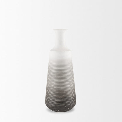 Mercana - Toru Medium White w/ Grey Ombre Metal Vase - 70957 view 2