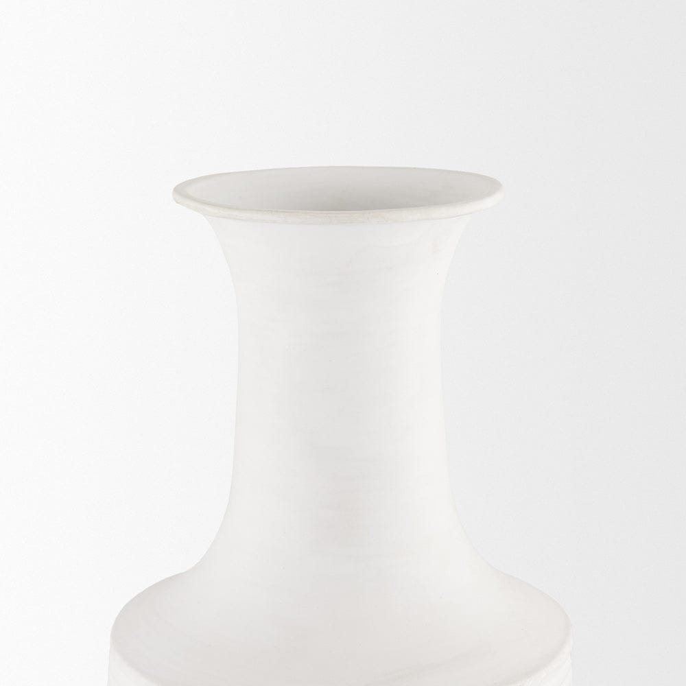 Mercana - Toru Medium White w/ Grey Ombre Metal Vase - 70957 view 3