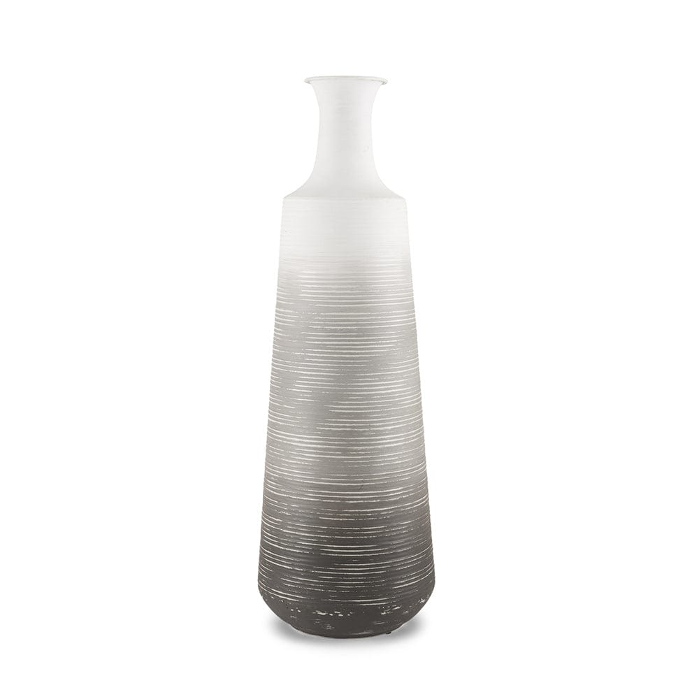 Mercana - Toru Tall White w/ Grey Ombre Metal Vase - 70958 view 1