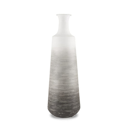 Mercana - Toru Tall White w/ Grey Ombre Metal Vase - 70958 view 1