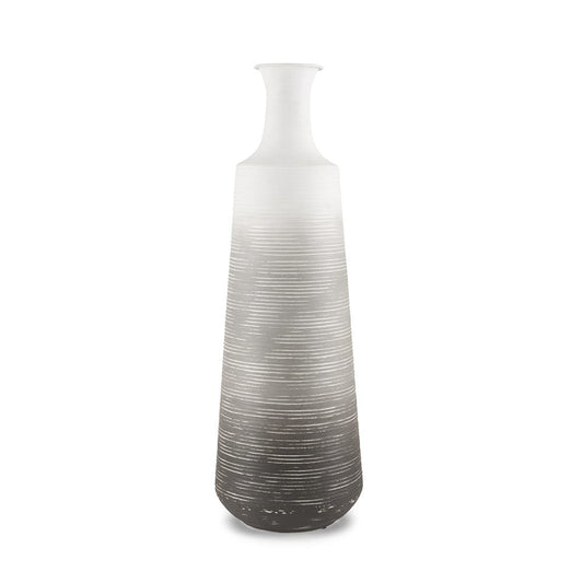 Mercana - Toru Tall White w/ Grey Ombre Metal Vase - 70958 view 1