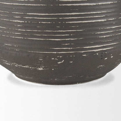 Mercana - Toru Tall White w/ Grey Ombre Metal Vase - 70958 view 6