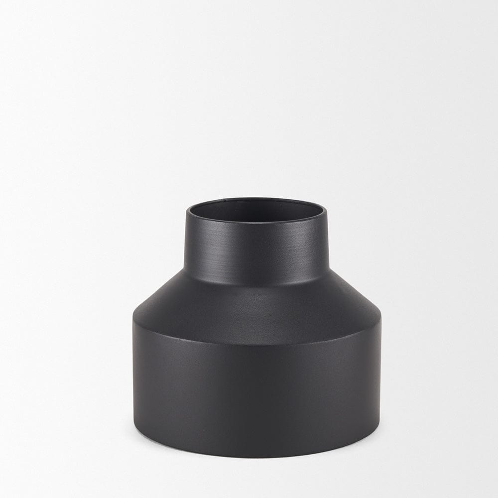 Mercana - Tosca Medium Matte Black Metal Vase - 70946 view 2