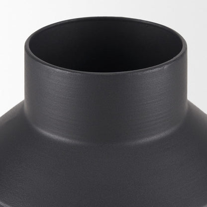 Mercana - Tosca Medium Matte Black Metal Vase - 70946 view 3