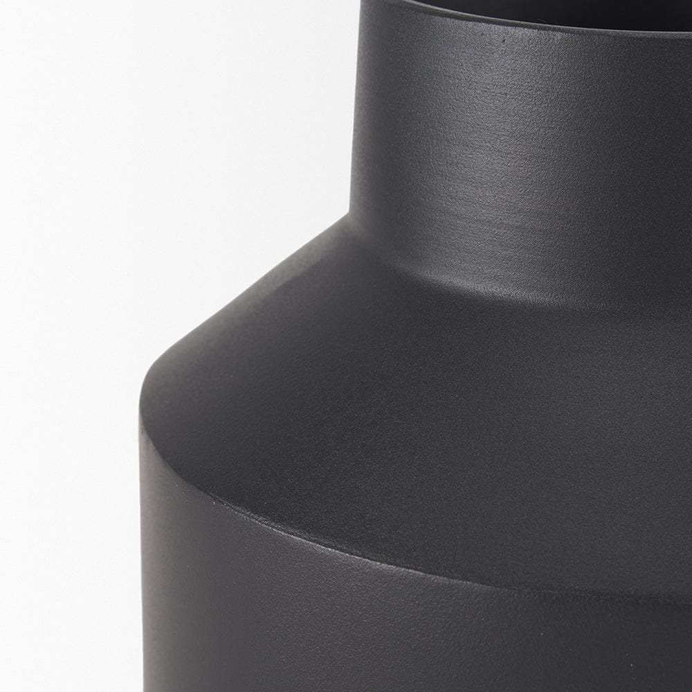 Mercana - Tosca Medium Matte Black Metal Vase - 70946 view 4