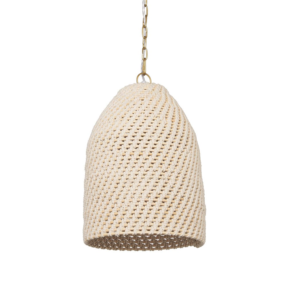 Mercana - Tosha 1-Light Cotton Rope Bell Pendant - 70918 view 1