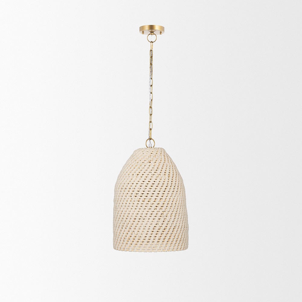 Mercana - Tosha 1-Light Cotton Rope Bell Pendant - 70918 view 2