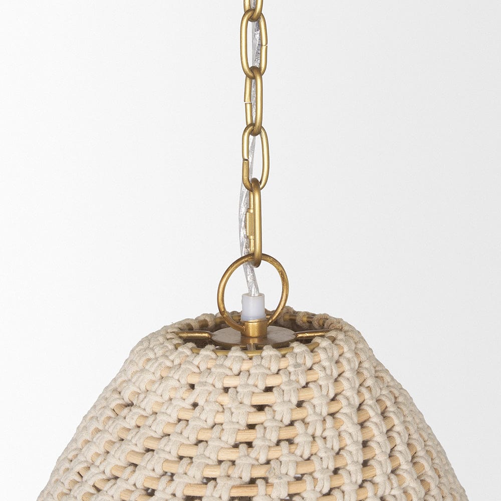 Mercana - Tosha 1-Light Cotton Rope Bell Pendant - 70918 view 5