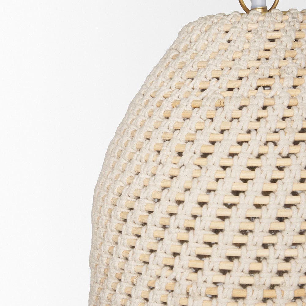 Mercana - Tosha 1-Light Cotton Rope Bell Pendant - 70918 view 6