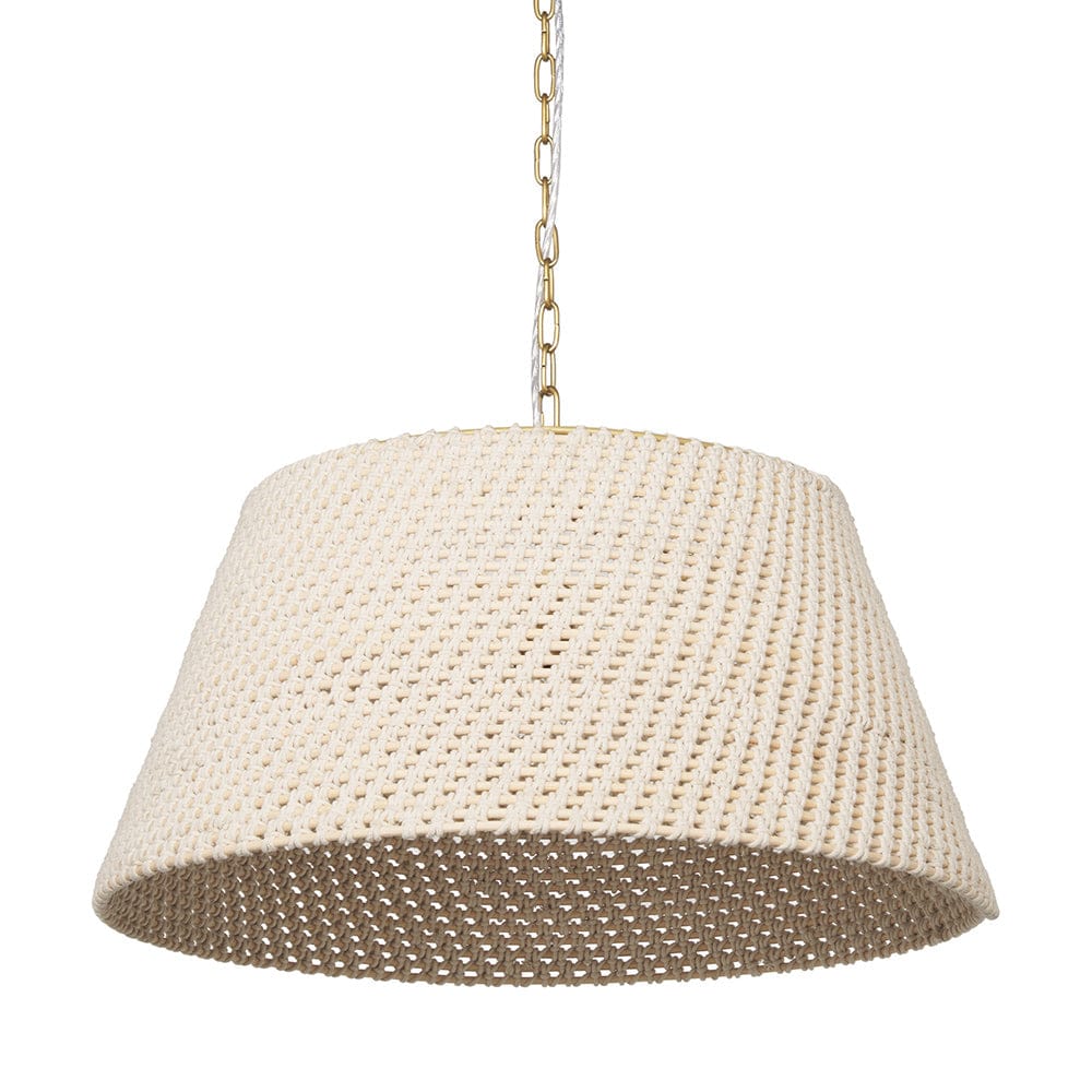 Mercana - Tosha 1-Light Tapered Cotton Rope Drum Pendant - 70917 view 1