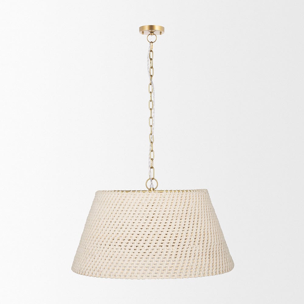 Mercana - Tosha 1-Light Tapered Cotton Rope Drum Pendant - 70917 view 2