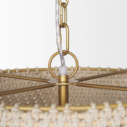 Mercana - Tosha 1-Light Tapered Cotton Rope Drum Pendant - 70917 view 5