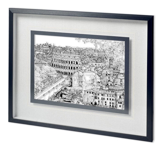 Mercana - Tour of Europe III by Melissa Wang a Hand Embellished Textured Framed Art Print Matted under Glass - 11864 view 1