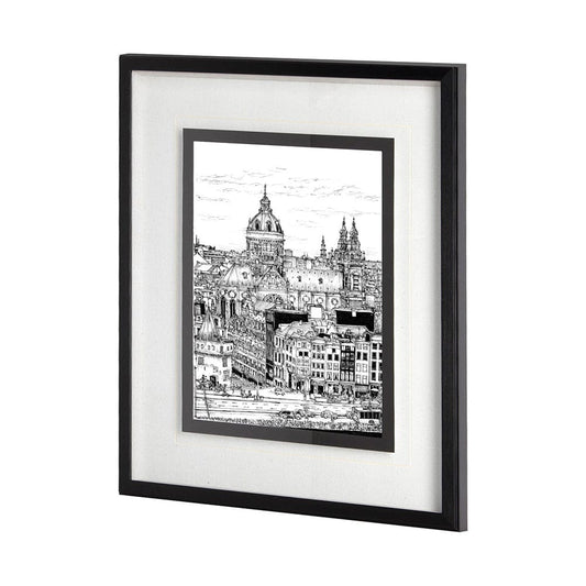 Mercana - Tour of Europe V by Melissa Wang a Hand Embellished Textured Framed Art Print Matted under Glass - 11866 view 1