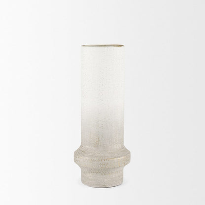 Mercana - Tovah Medium Textured White w/ Gold Metal Vase - 70951 view 2