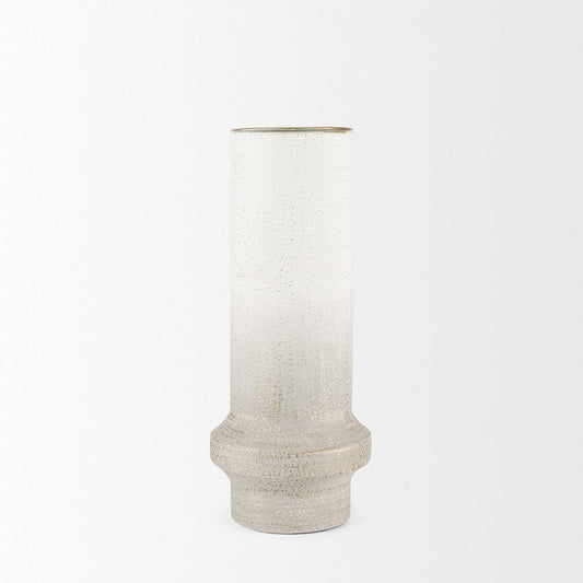 Mercana - Tovah Medium Textured White w/ Gold Metal Vase - 70951 view 2