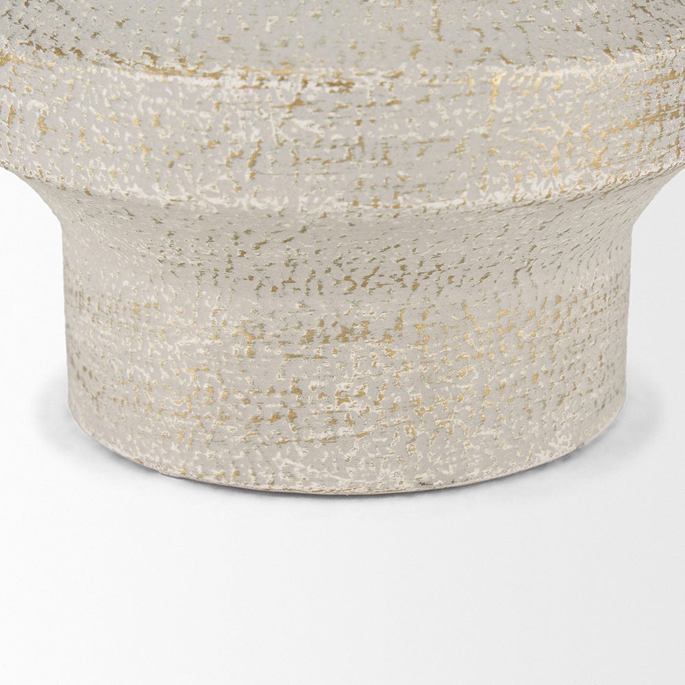 Mercana - Tovah Medium Textured White w/ Gold Metal Vase - 70951 view 5