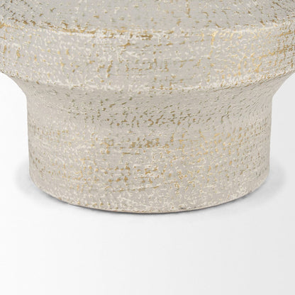 Mercana - Tovah Small Textured White w/ Gold Metal Vase - 70950 view 5