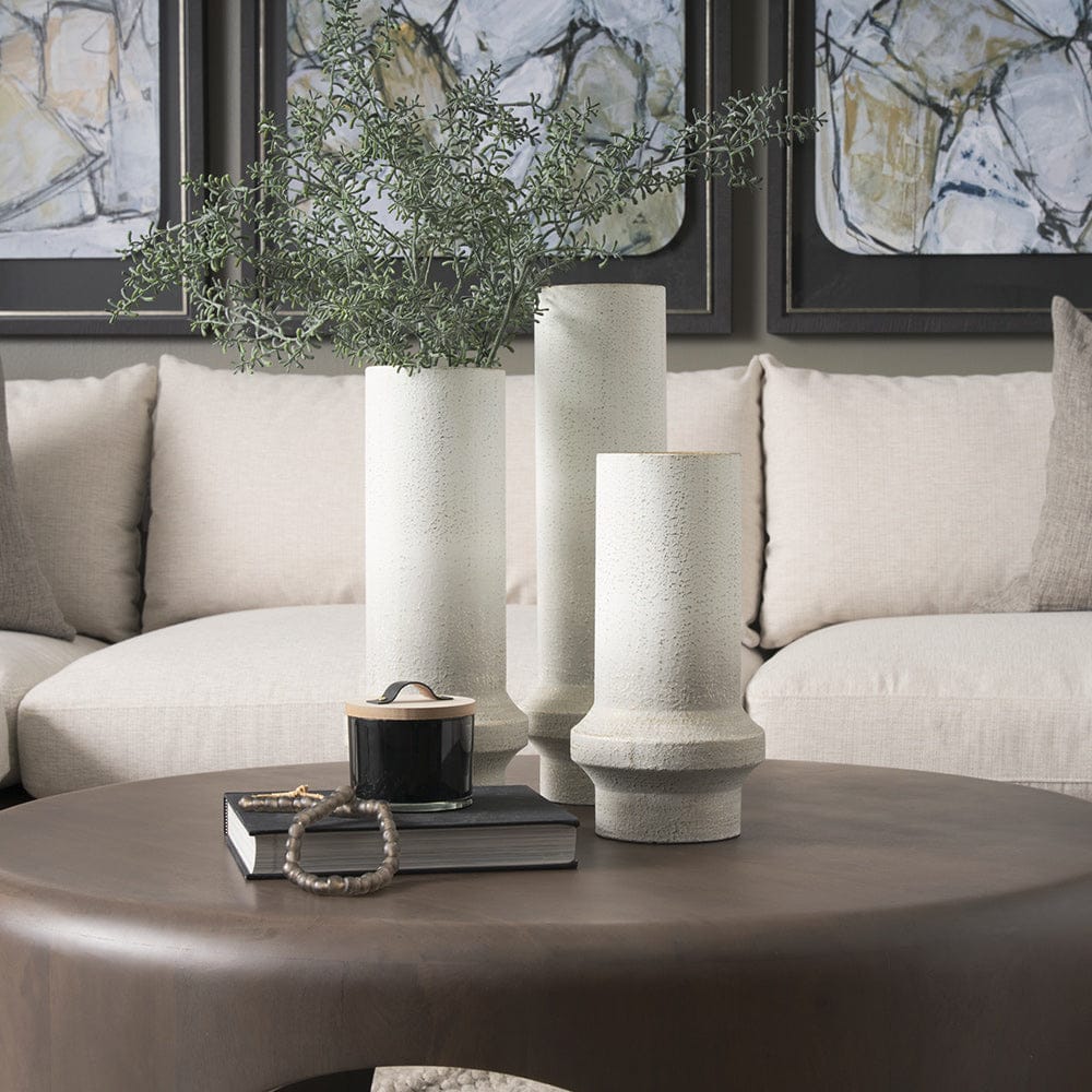 Mercana - Tovah Small Textured White w/ Gold Metal Vase - 70950 view 7