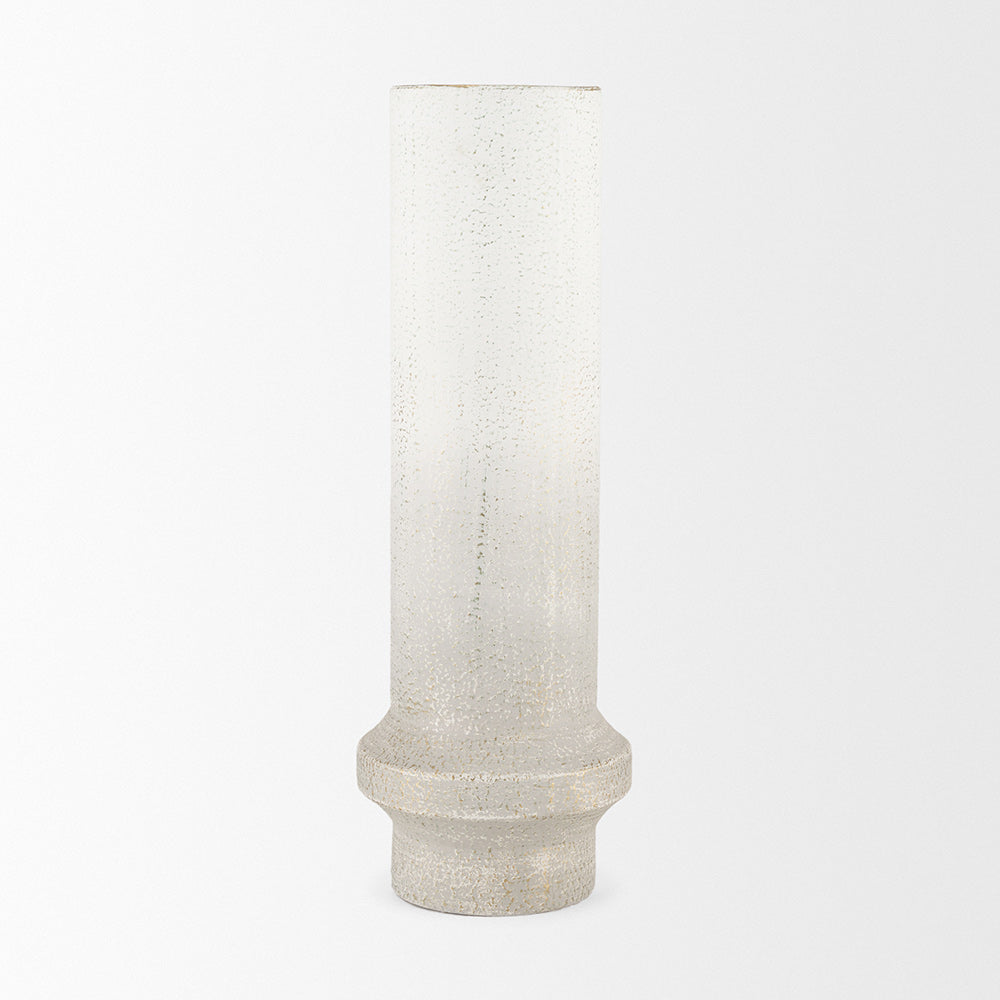 Mercana - Tovah Tall Textured White w/ Gold Metal Vase - 70952 view 2