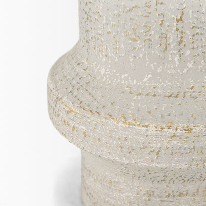 Mercana - Tovah Tall Textured White w/ Gold Metal Vase - 70952 view 4
