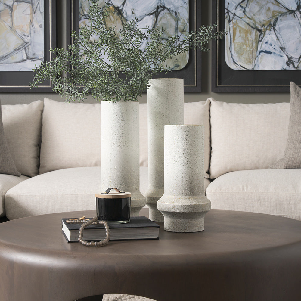 Mercana - Tovah Tall Textured White w/ Gold Metal Vase - 70952 view 7