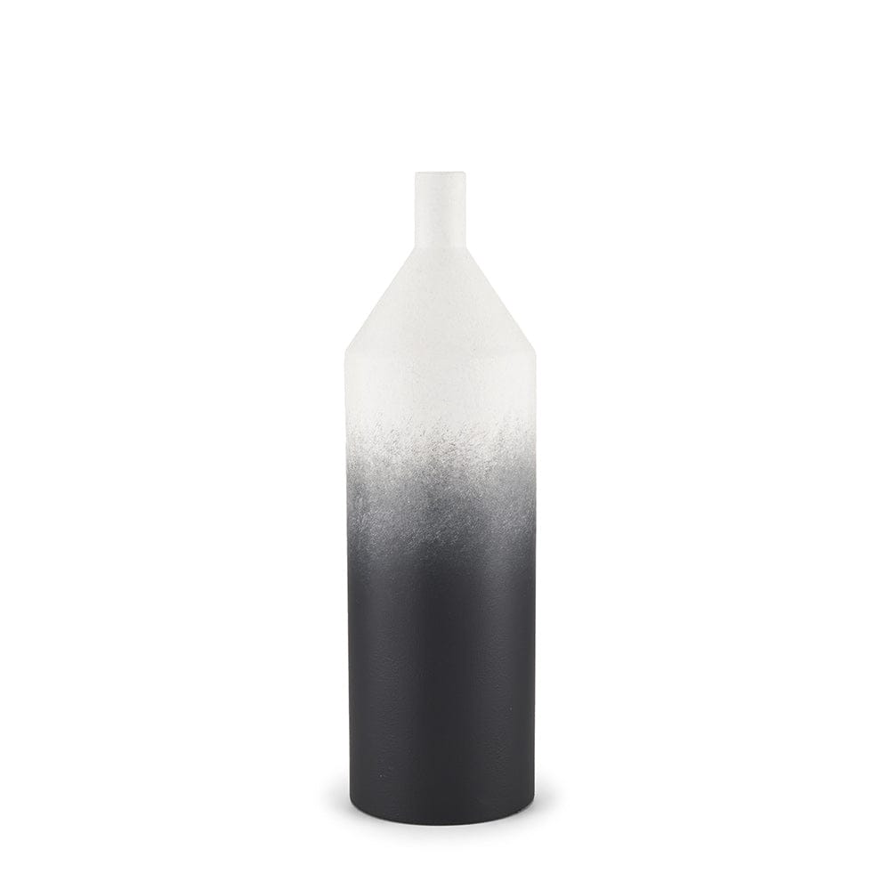 Mercana - Townley Small White w/ Black Ombre Metal Vase - 70953 view 1