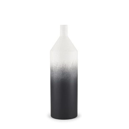 Mercana - Townley Small White w/ Black Ombre Metal Vase - 70953 view 1