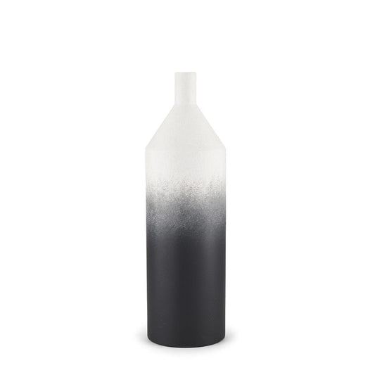 Mercana - Townley Small White w/ Black Ombre Metal Vase - 70953 view 1