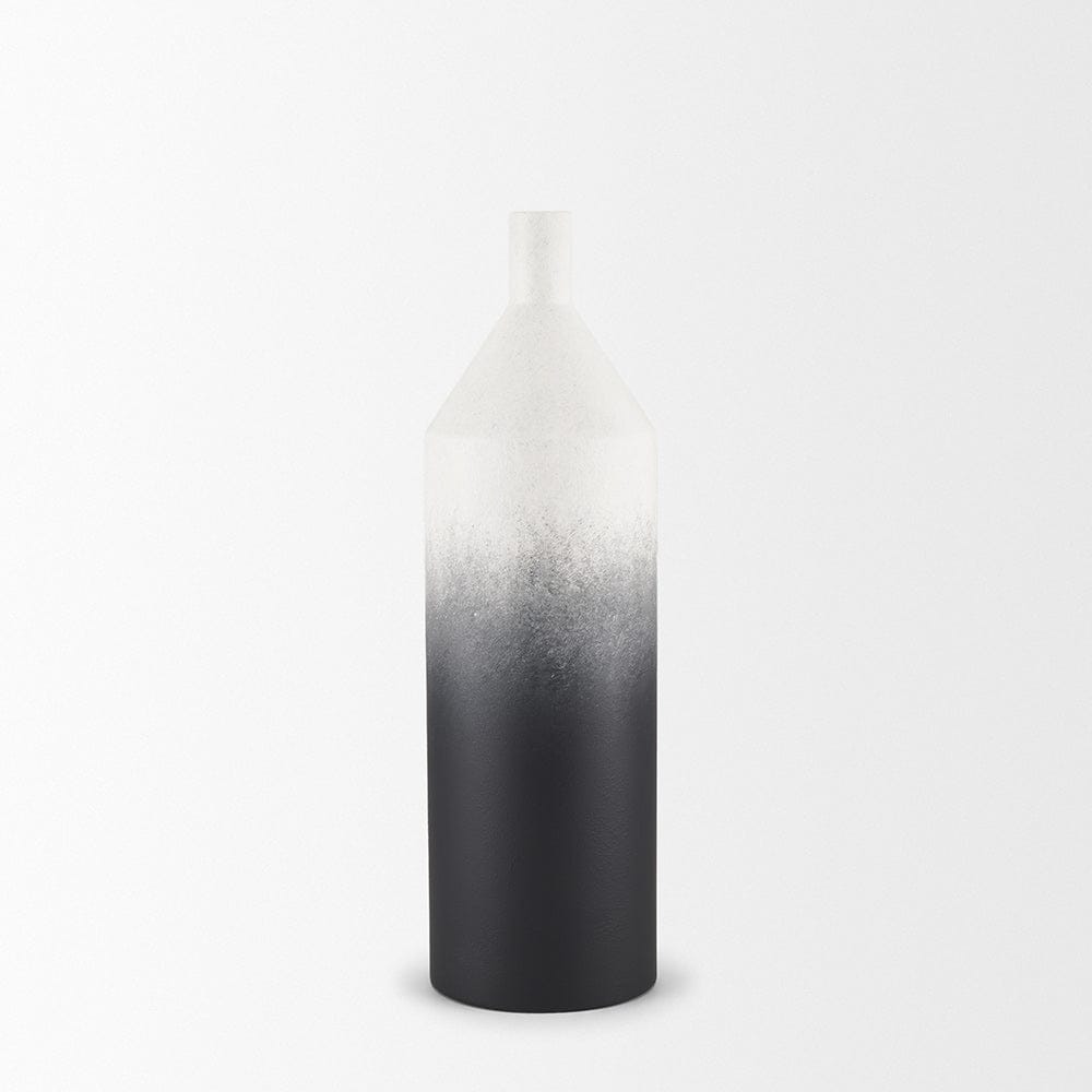 Mercana - Townley Small White w/ Black Ombre Metal Vase - 70953 view 2