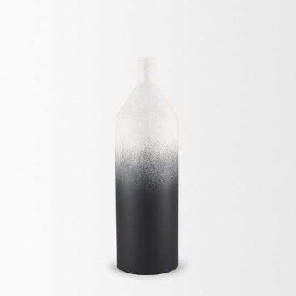 Mercana - Townley Small White w/ Black Ombre Metal Vase - 70953 view 2