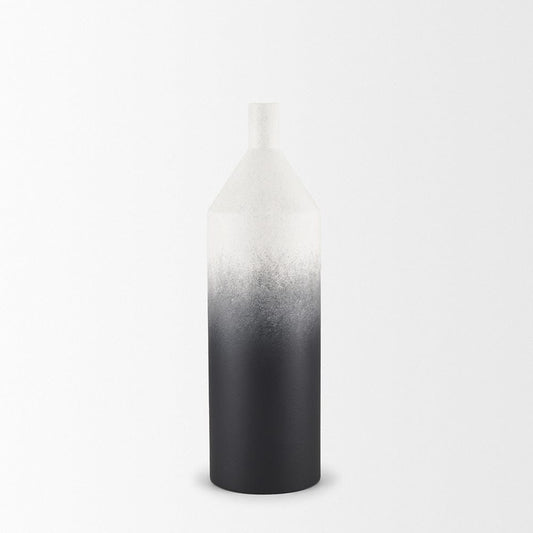 Mercana - Townley Small White w/ Black Ombre Metal Vase - 70953 view 2