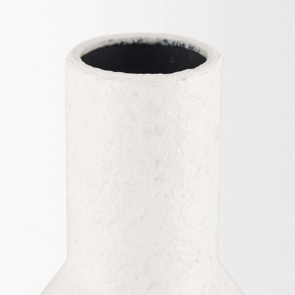 Mercana - Townley Small White w/ Black Ombre Metal Vase - 70953 view 3