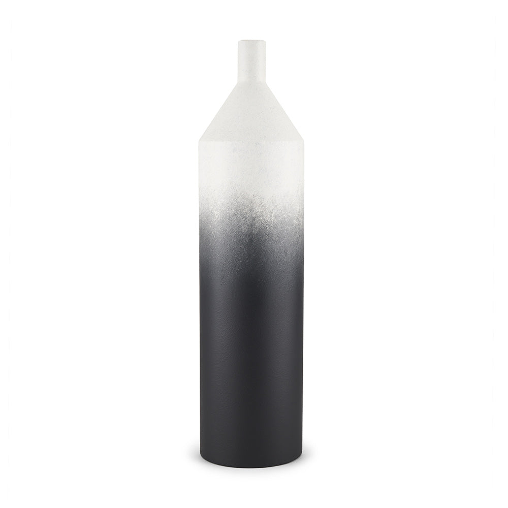 Mercana - Townley Tall White w/ Black Ombre Metal Vase - 70954 view 1
