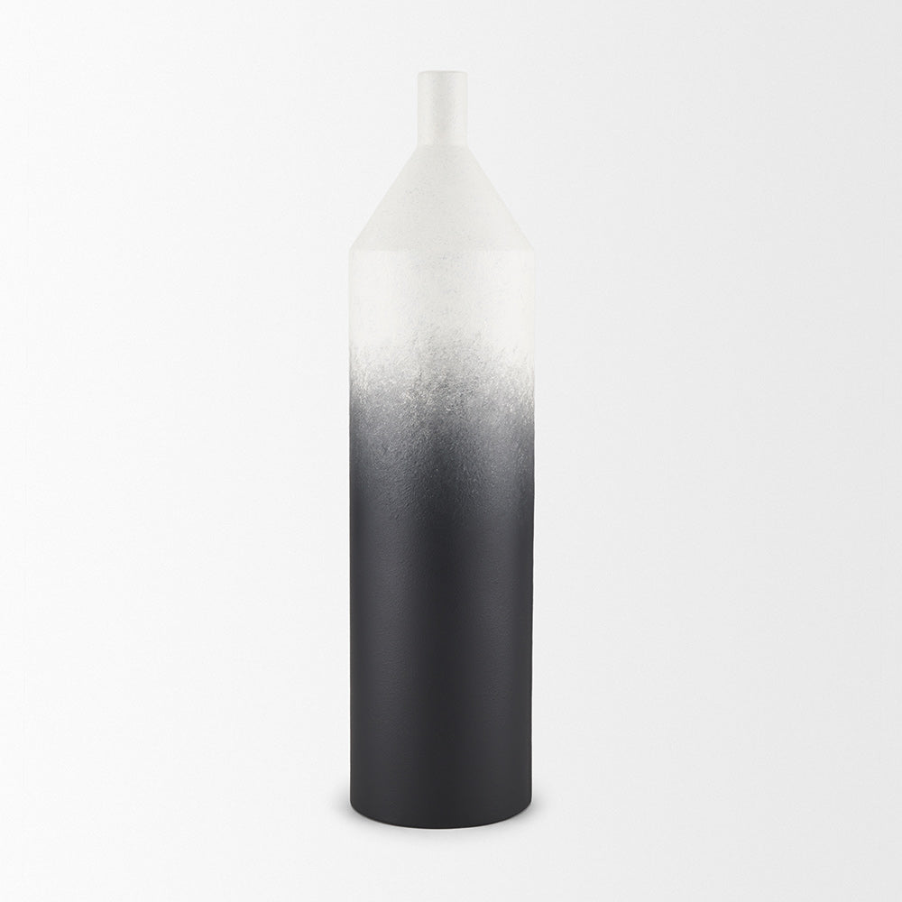 Mercana - Townley Tall White w/ Black Ombre Metal Vase - 70954 view 2