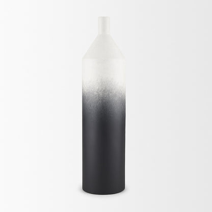 Mercana - Townley Tall White w/ Black Ombre Metal Vase - 70954 view 2