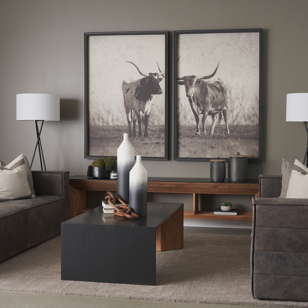 Mercana - Townley Tall White w/ Black Ombre Metal Vase - 70954 view 7