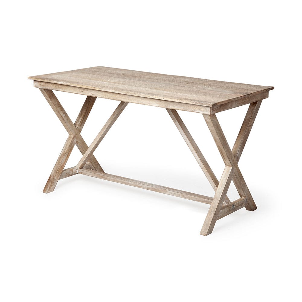 Mercana - Tracy 54L x 28W Natural X Frame Wood Office Desk - 67834 view 1