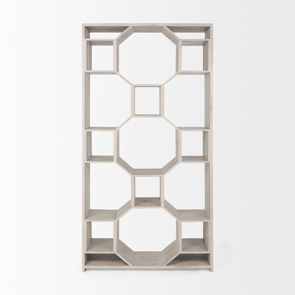 Mercana - Traro 47.75L x 16.0W x 92.0H Beige Wooden Compartment Shelving Unit - 69740 view 2
