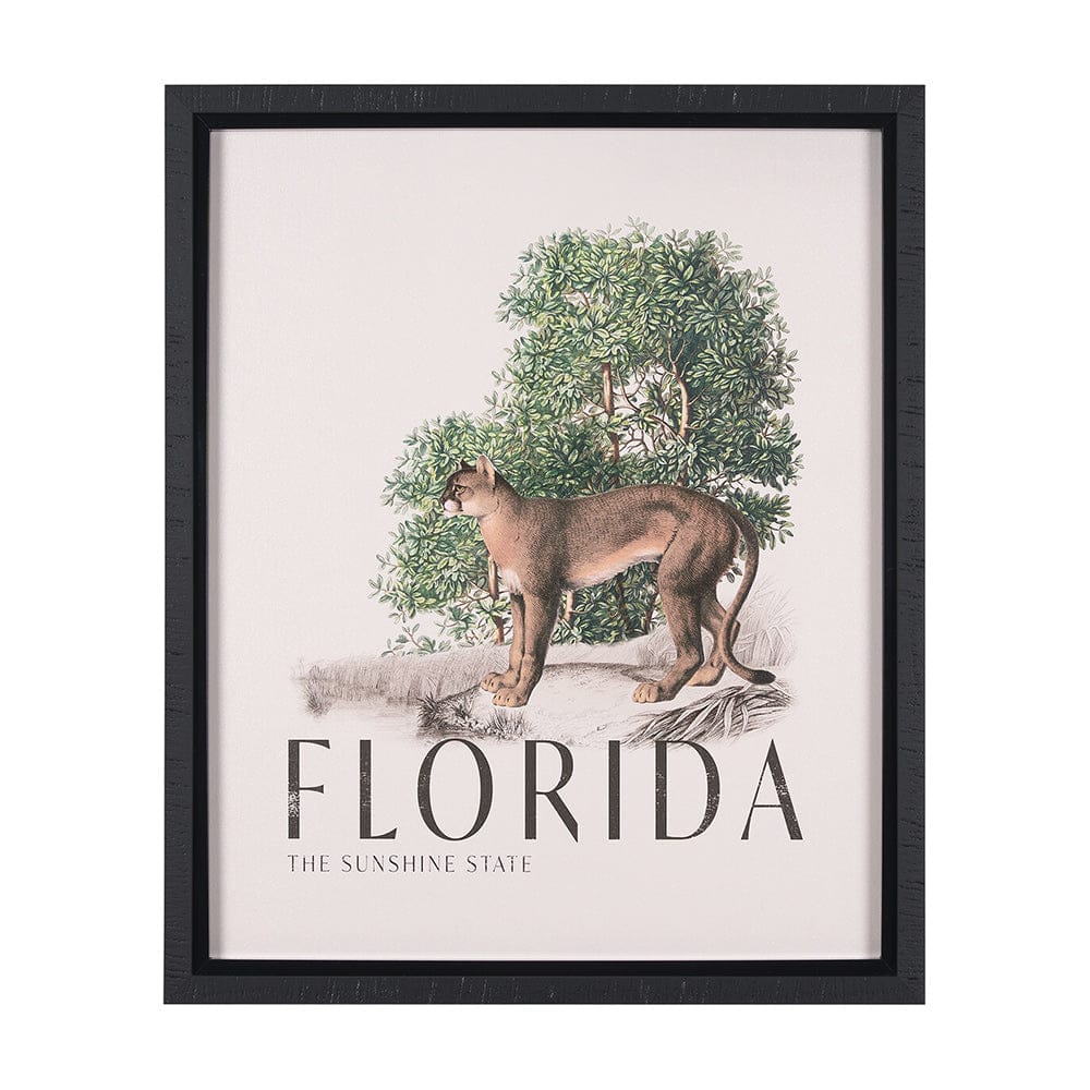 Mercana - Travel Guide - Florida by Vintage Collection a Hand Embellished Textured Framed Art Print - 15365 view 1