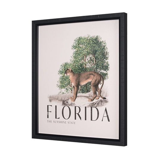 Mercana - Travel Guide - Florida by Vintage Collection a Hand Embellished Textured Framed Art Print - 15365 view 2