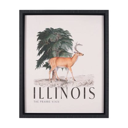 Mercana - Travel Guide - Illinois by Vintage Collection a Hand Embellished Textured Framed Art Print - 15364 view 1