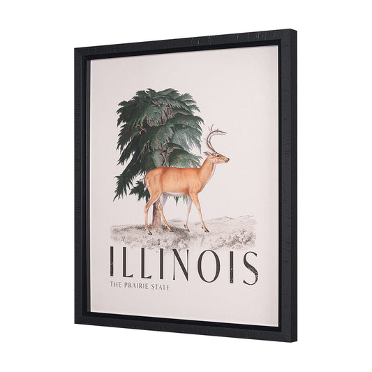 Mercana - Travel Guide - Illinois by Vintage Collection a Hand Embellished Textured Framed Art Print - 15364 view 2